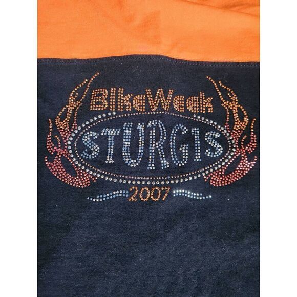Sturgis Vintage Bike Week 2007 in bling, LARGE orange and black tank. - Picture 2 of 5